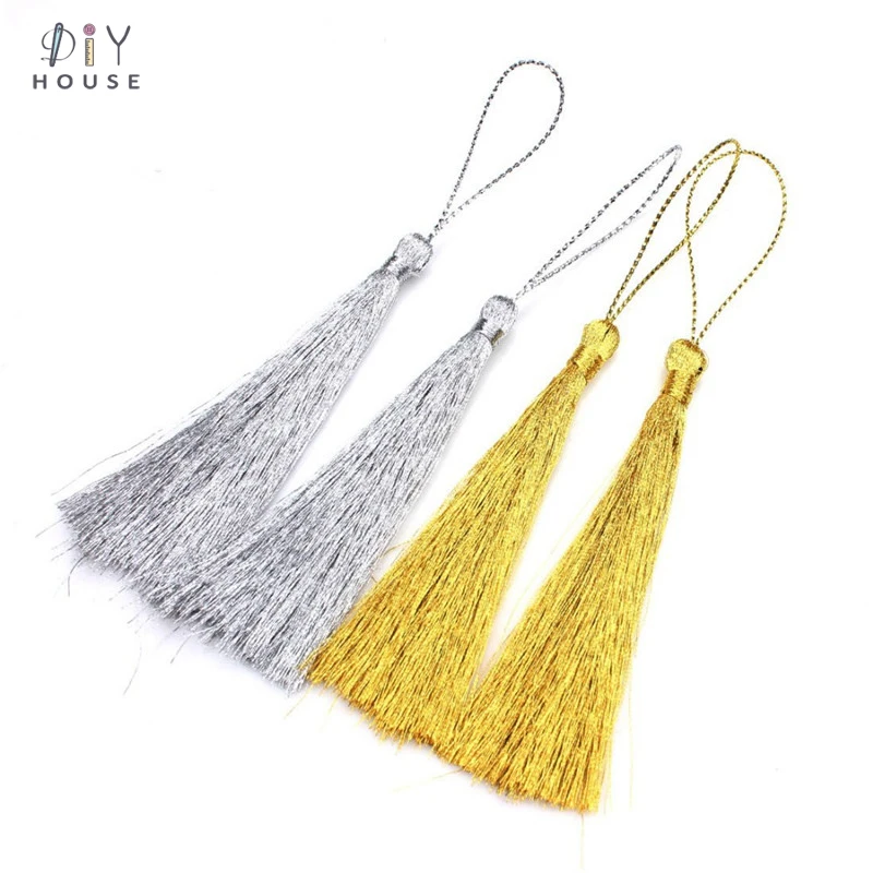 20 шт. полиэстер Золотая/Серебристая шелковая отделка кисточек сделай сам