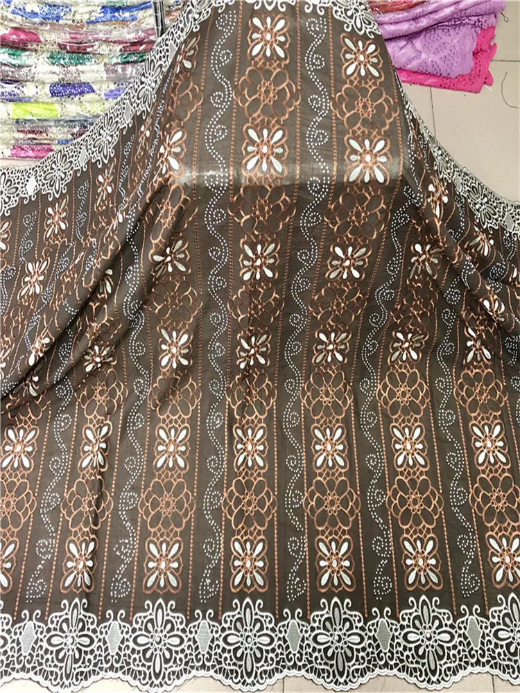

2020 New Arrival Swiss Cotton African Lace Fabirc Stones Embroidery Nigerian Lace Fabric For Daily Wear Fabric 16