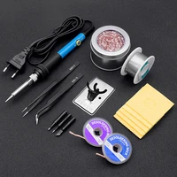 1 set 60w electric soldering iron kit handle 110v220v welding solder station rework heat tip repair tool adjustable temperature