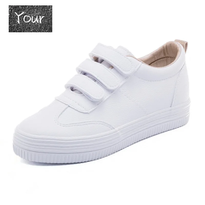 

Women's Sneakers New Fashion Shoes Woman Solid Color Casual High Platform Increased PU Leather Women Casual White Sneakers