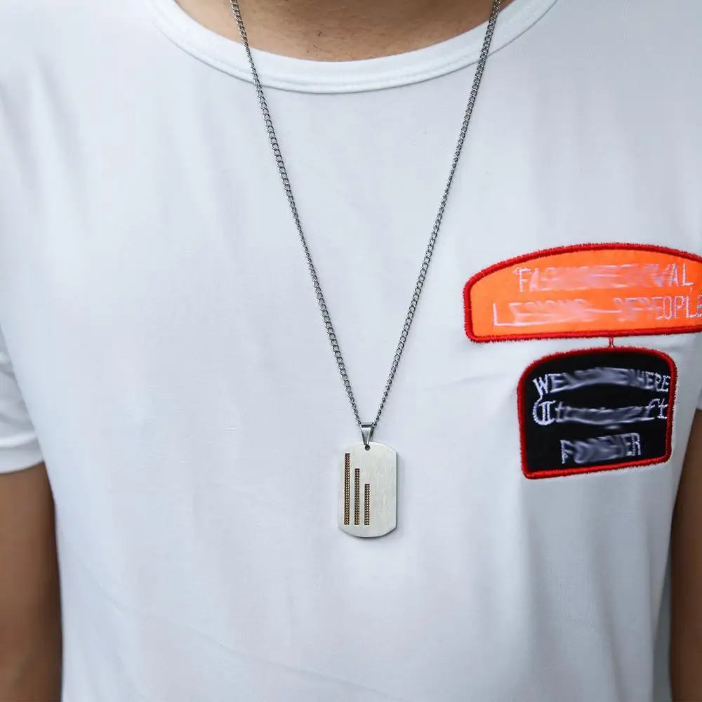

Fashionable Couple Simple Army Card Pendant Stainless Steel Military Brand Pendant Necklace Hip Hop Popular Logo Jewelry
