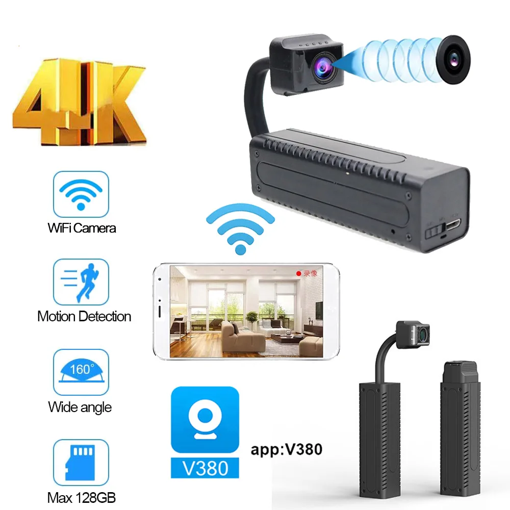 

Smart Mini Camera Wifi Real-time Surveillance IP Camera AI Human Detection Loop Recording Mini CCTV Security Camera Baby Monitor