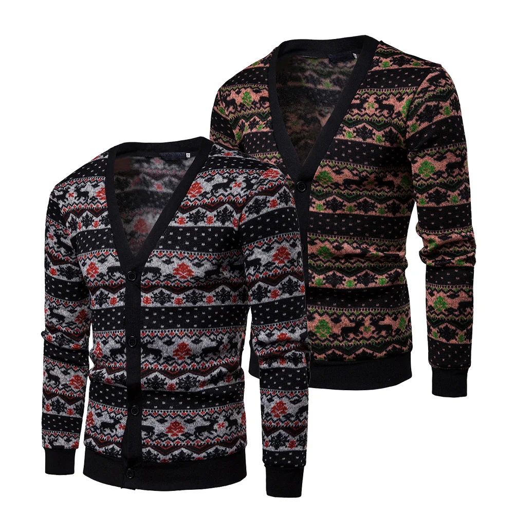 Рождественский свитер для мужчин Зимний Повседневный шерстяной с длинными