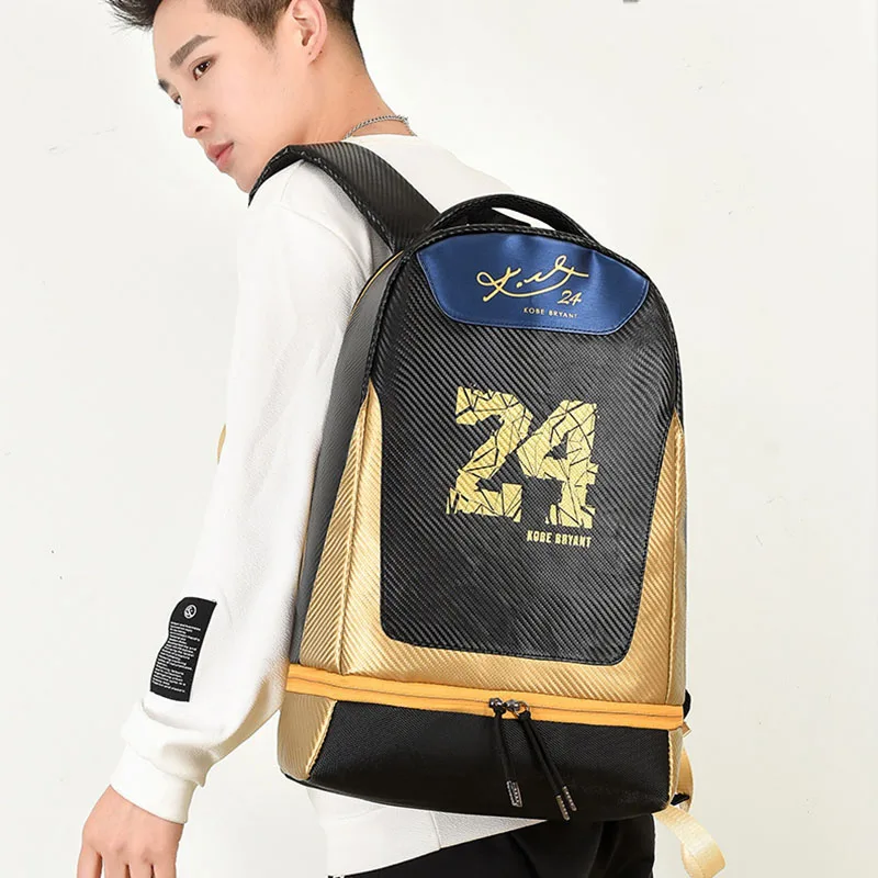 

Men Backpack Large Capacity Leisure Travel Mountaineering Bag Black Mamba No. 24 Printed School Bag Outdoor Waterproof Backpack