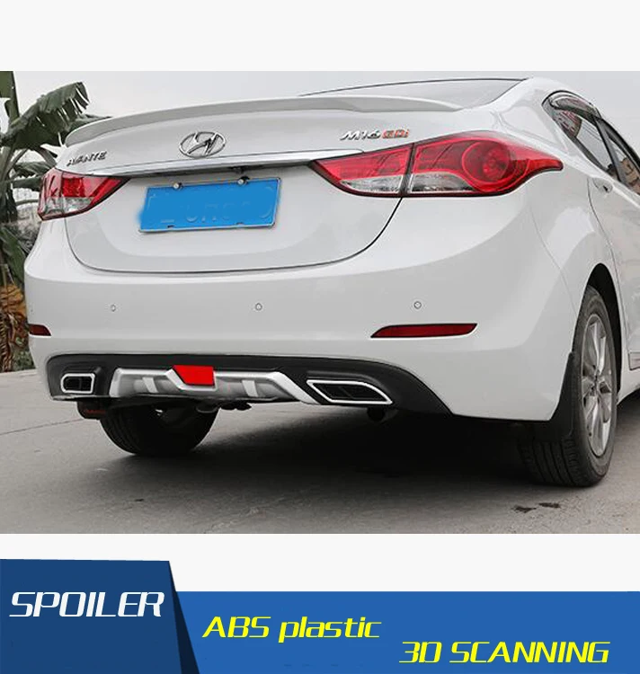 Задний спойлер для Elantra задний бампер из АБС пластика диффузор Hyundai после