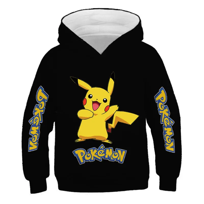 

Pokemon Children's Tops Boys Cartoon Anime Cotton Print Hoodie Youth Fall Hooded Sweatshirt Boys Clothes Long Sleeve Pullover