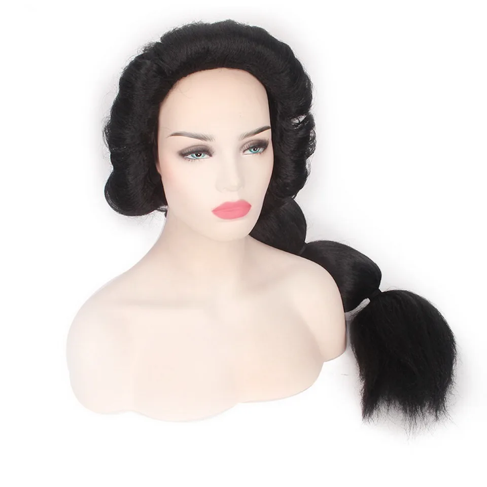 Жасмин 90 см черный длинный стиль коса Пушистые синтетические волосы косплей