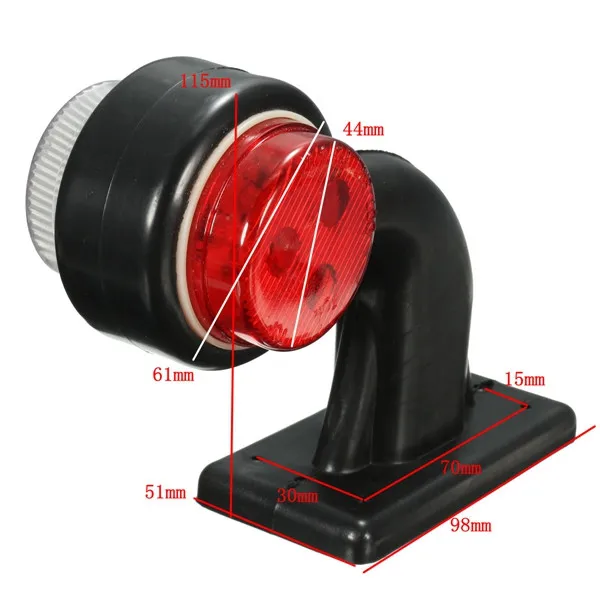

New 2pcs 12V 24V LED Side Marker Light Truck Light Indicator Lamp Tail Light Auto Trailer Lorry Lamps Bus Caravan