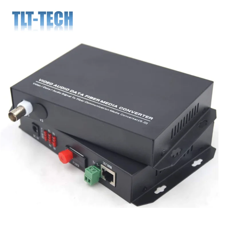 One pair 20KM SM Video 10/100Mbps Ethernet Over Fiber Optic Media Converters for Analog and IP Camera