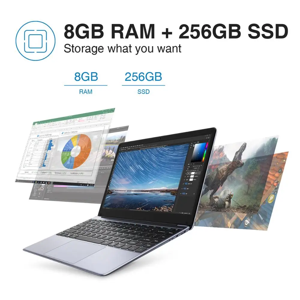 Ноутбук CHUWI HeroBook Pro Intel N4000 Windows 10 14 1 дюйма 8 + 256 ГБ Bluetooth 4 0|Ноутбуки| |