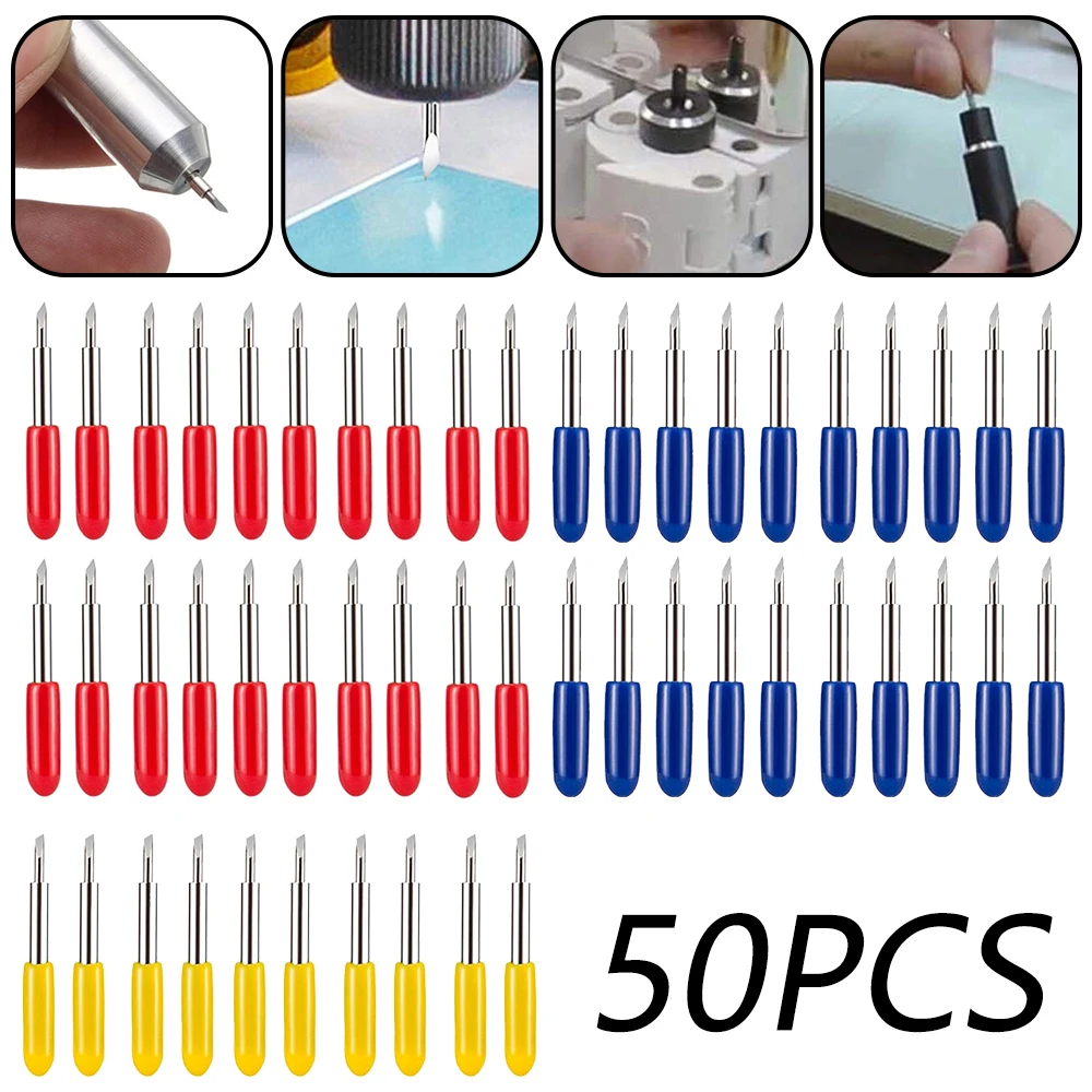 

50PCS 30/45/60 Degrees Replacement Blades for Roland Cricut Plotter Blade Knife Cutter Blades for Power Tools Cutting Plotter