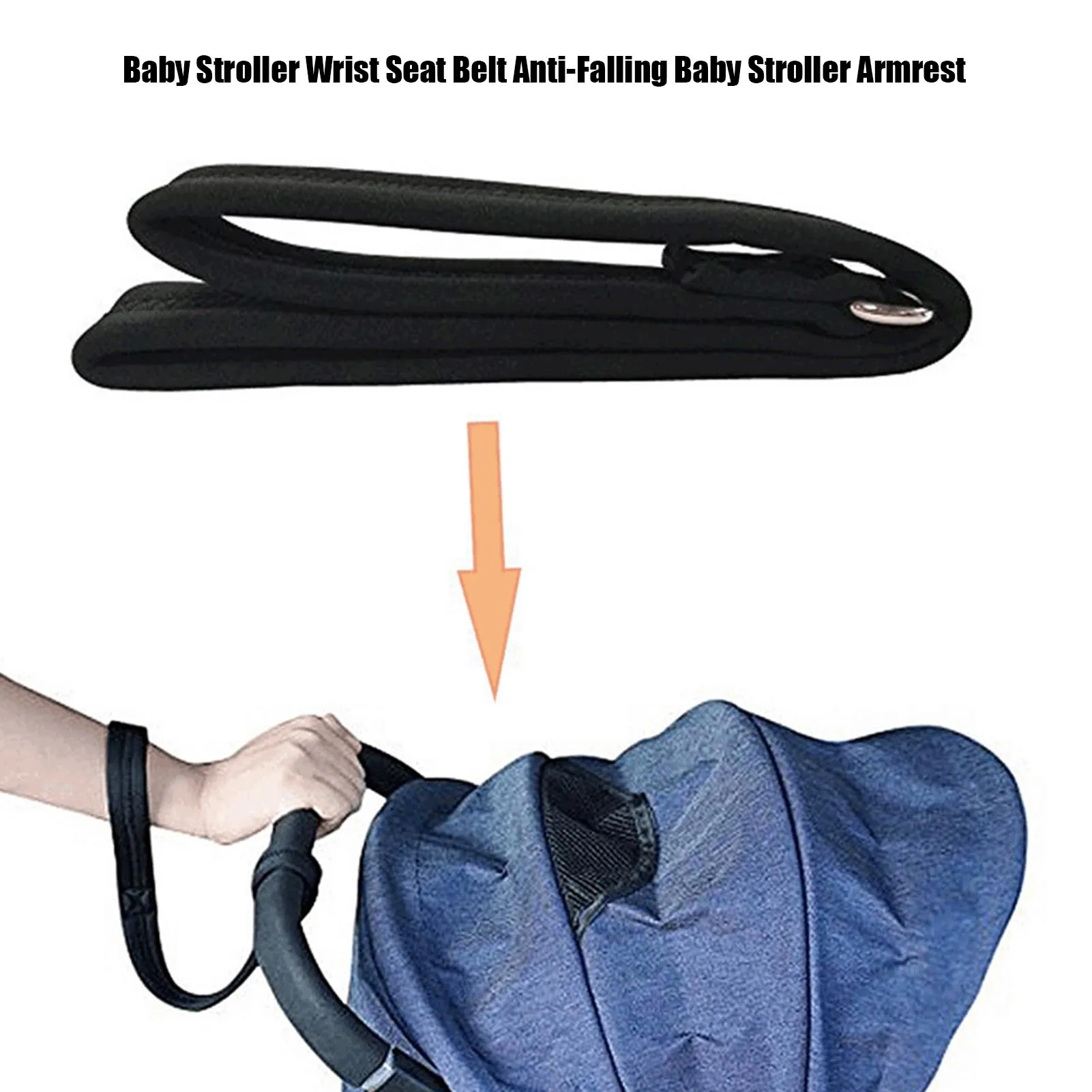 

Baby Stroller Wrist Seat Belt Neoprene Iron Buckle Anti-Falling Baby Stroller Armrest Saving Space Suitable For All imaginative