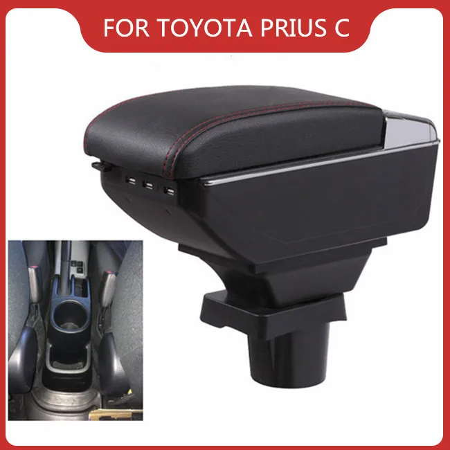 

CAR ARMREST FOR TOYOTA PRIUS C 2011-2019 Arm Rest Car Accessories Center Console Box With Cup Holder Ashtray Driver Storage Box