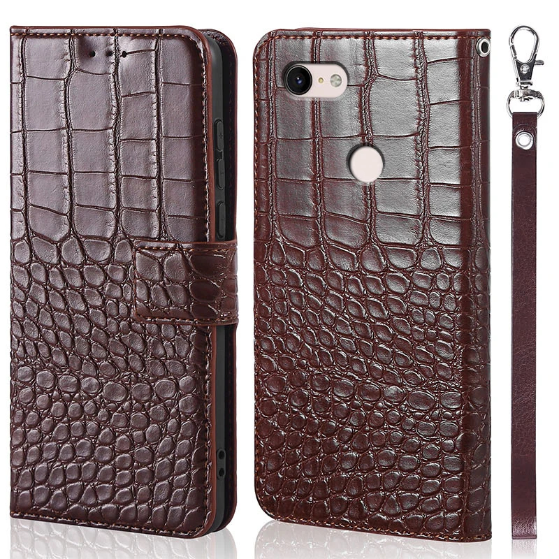 Кожаный чехол-книжка с магнитной подставкой и ремешком для Google Pixel 3 XL | Мобильные