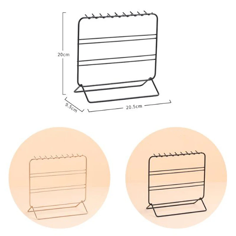 

1pc Gold/Black-Color Metal Jewelry Stand Holder Earrings Beautiful Necklaces Holder& Bracelets Display Organizer