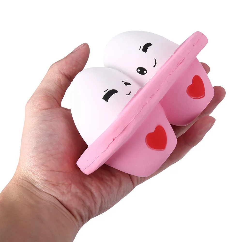 Kawaii Мультфильм милое яйцо сжимающееся медленно поднимающееся снятие стресса