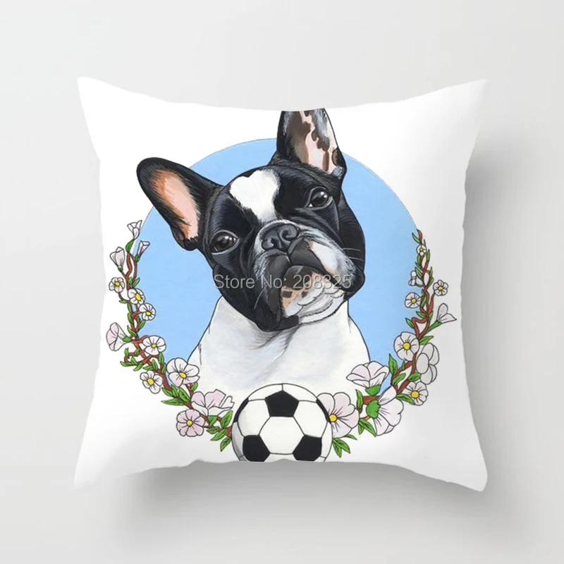 ZENGIA Boston Terrier наволочка для подушки Полиэстеровая подушка собаки декоративная с