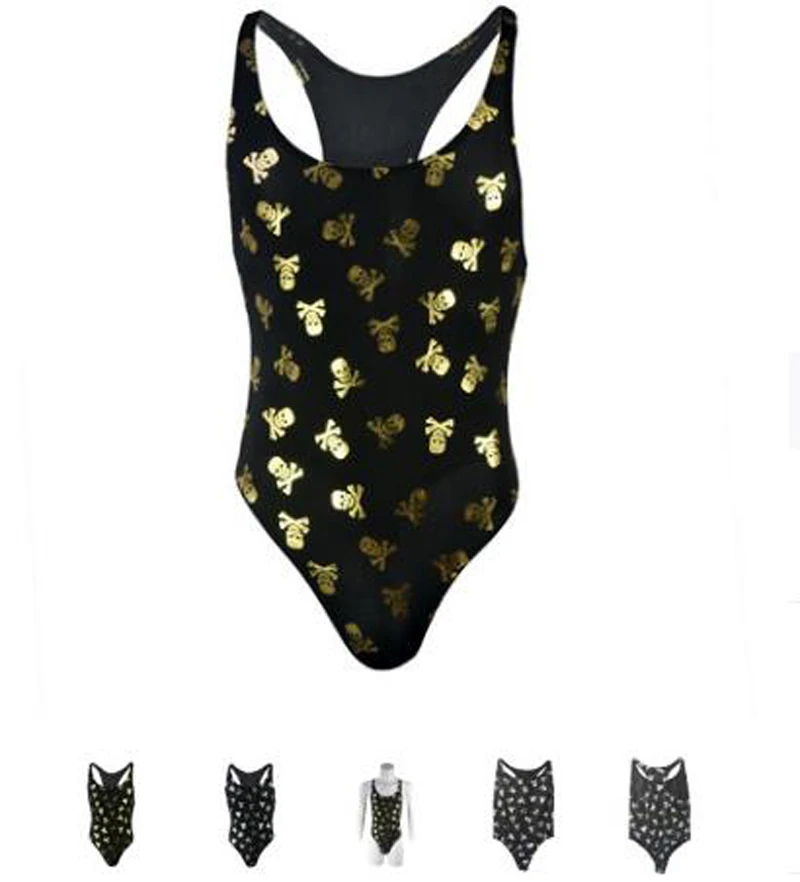 Сексуальное мужское нижнее белье эластичный комбинезон жилетка с принтом черепа