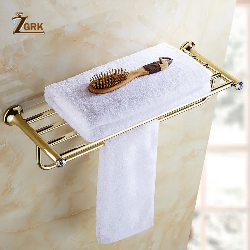 zgrk luxury crystal bathroom accessories set gold polished bath hardware set wall mounted bathroom products banheiro free global shipping