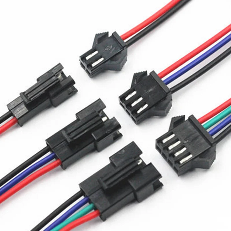 

5Pairs 10cm 15cm 20cm long SM2.54mm 2p 3p 4p Plug Male to Female Wire Connector 22AWG