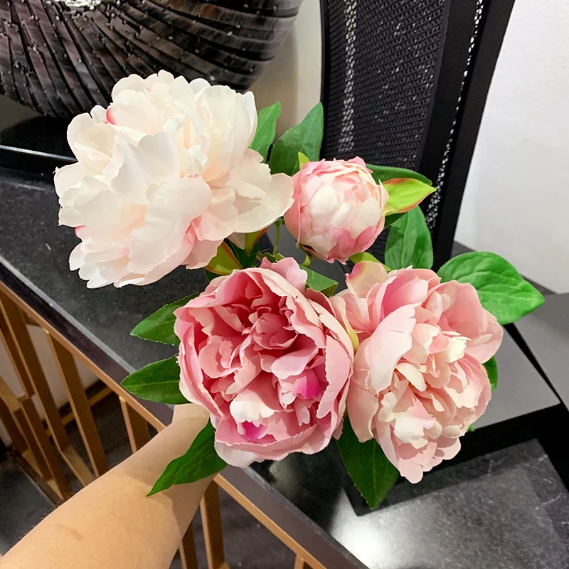 Пион искусственные цветы для украшения дома Свадебный букет невесты розы сделай