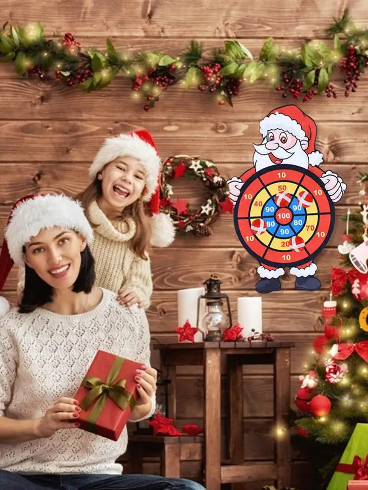 

Children's Sticky Ball Dart Board Santa Target Sticky Ball Disk Classic Dart Game Durable Detachable Dart Board Toy Set