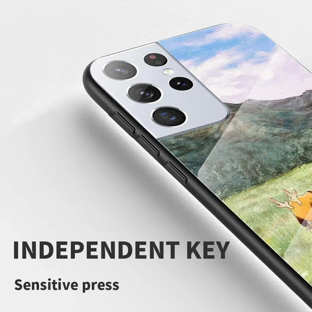 

Tempered Glass Case For Samsung Galaxy S21 Ultra S20 FE 5G S10e S10 S9 S8 S20 Plus Cover Coque Funda Cartoon Girl