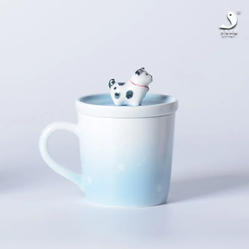 Керамическая Экологичная кружка с рыбками и животными розовый кофе персональные