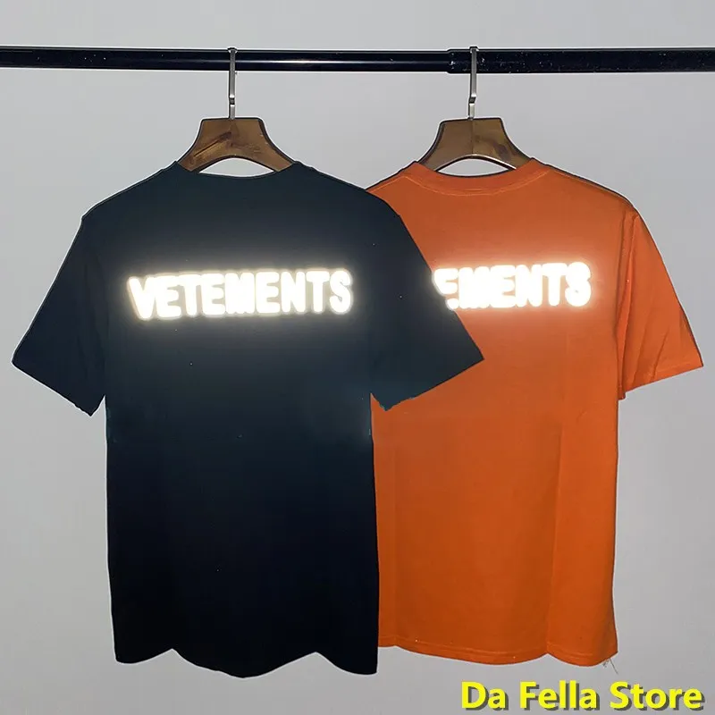 Светоотражающий логотип Vetements футболка 2020 для мужчин женщин 3M светоотражающий
