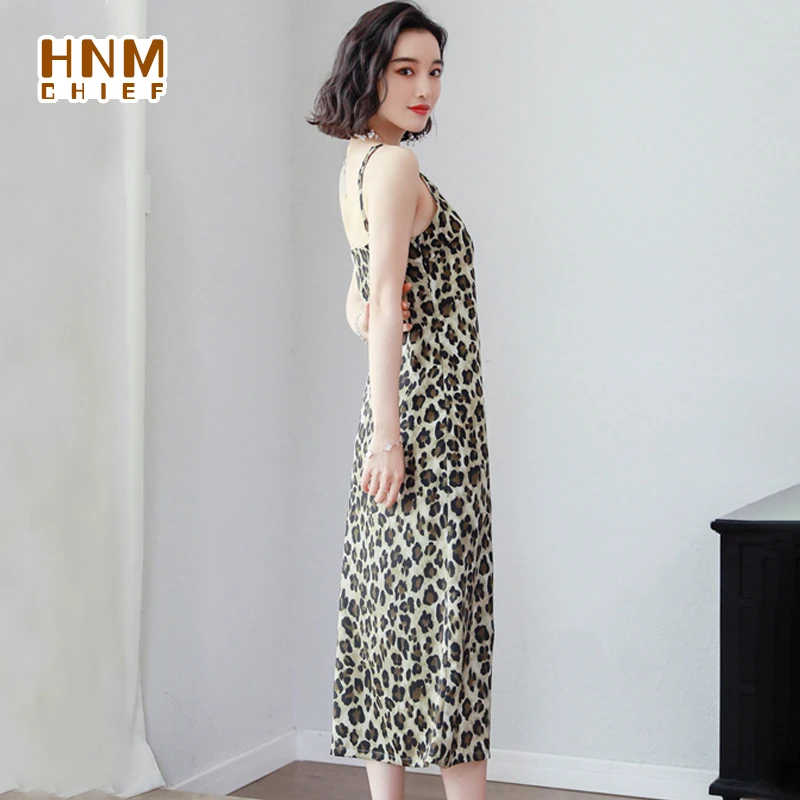 Ночное платье HNMCHIEF с леопардовым принтом для женщин, кружевное сексуальное платье для сна, женское белье для девушек, одежда для сна 2020, Модн...