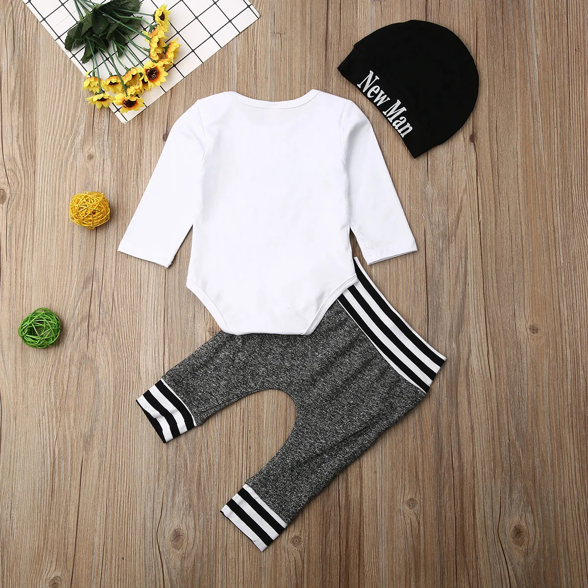 Комплект одежды для новорожденных мальчиков весна-осень Ромпер брюки |