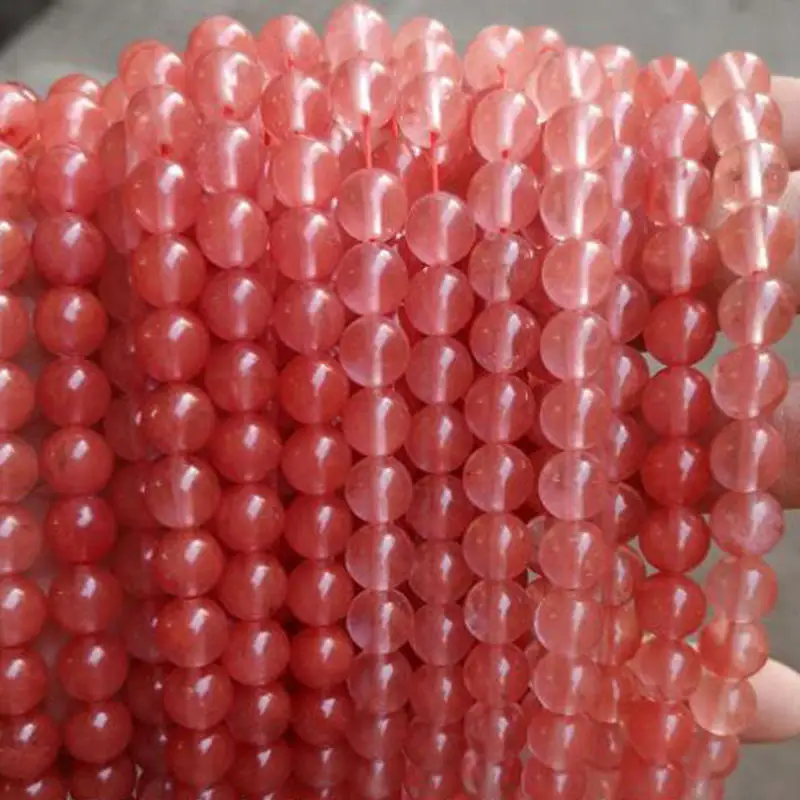 Высокое качество синтетический кристалл арбуза 4/6/8/10/12 мм круглое ожерелье