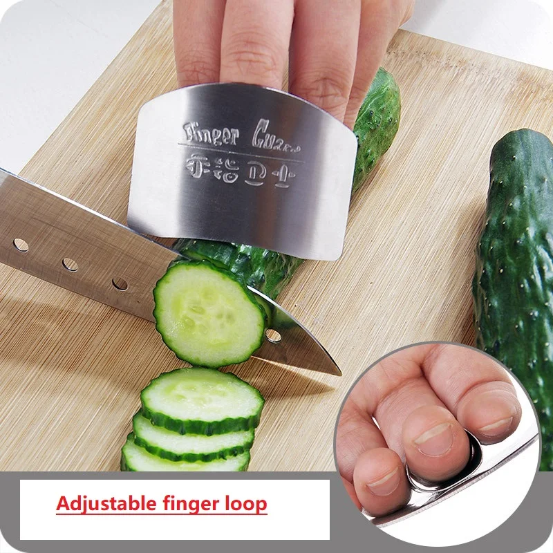 

Wholesale creative kitchen multifunctional stainless steel vegetable cutting hand guard, anti-cutting hand protector, shredded s
