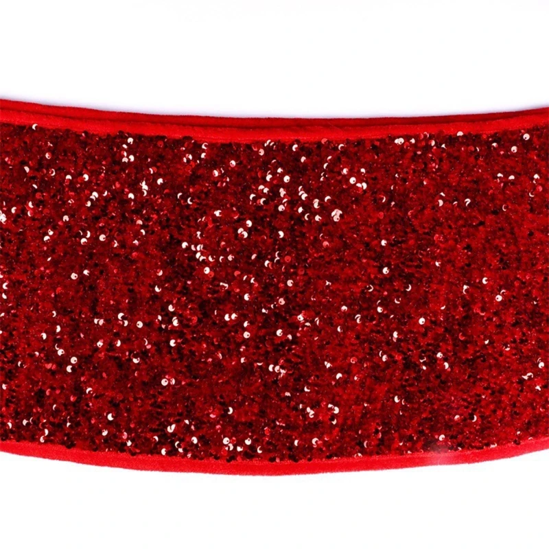 

30 inch Red Base Sequin Christmas Tree Collar Around Xmas Tree Skirt Home Decor