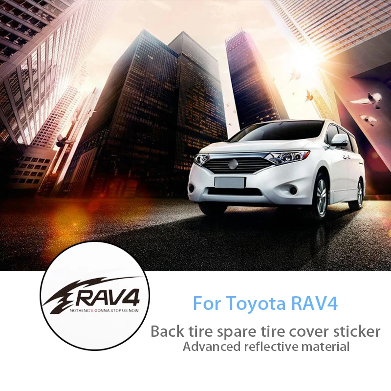 

BOOMBLOCK Car Styling Car Tail Spare Tire Wheel Decoration Sticker For Toyota RAV4 Accessories