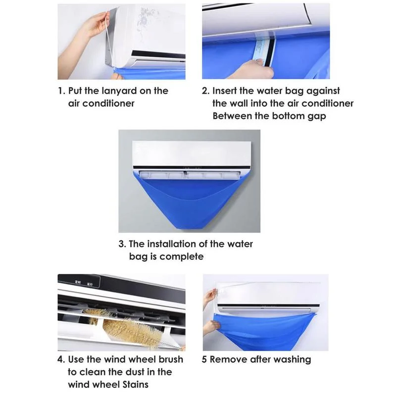 

Air Conditioning Cleaning Artifact Machine Protection Cleaning Cover Water Bag Cover Tool Complete Set of Household Dust Cover