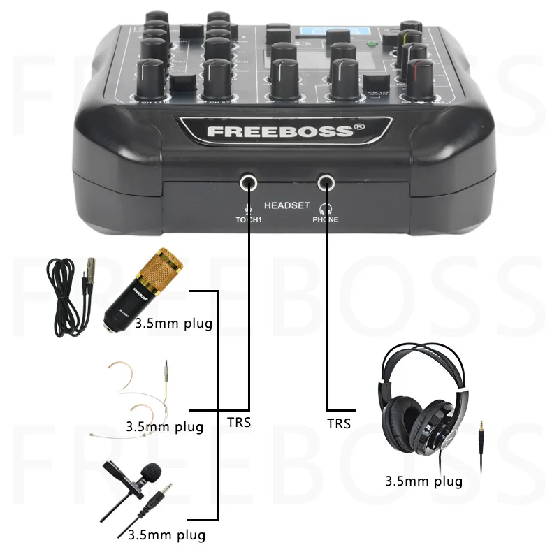 Freeboss AG-AS04B 24 бит 99DSP эффекты 192 кГц частота дискретизации Bluetooth мини аудио микшер с