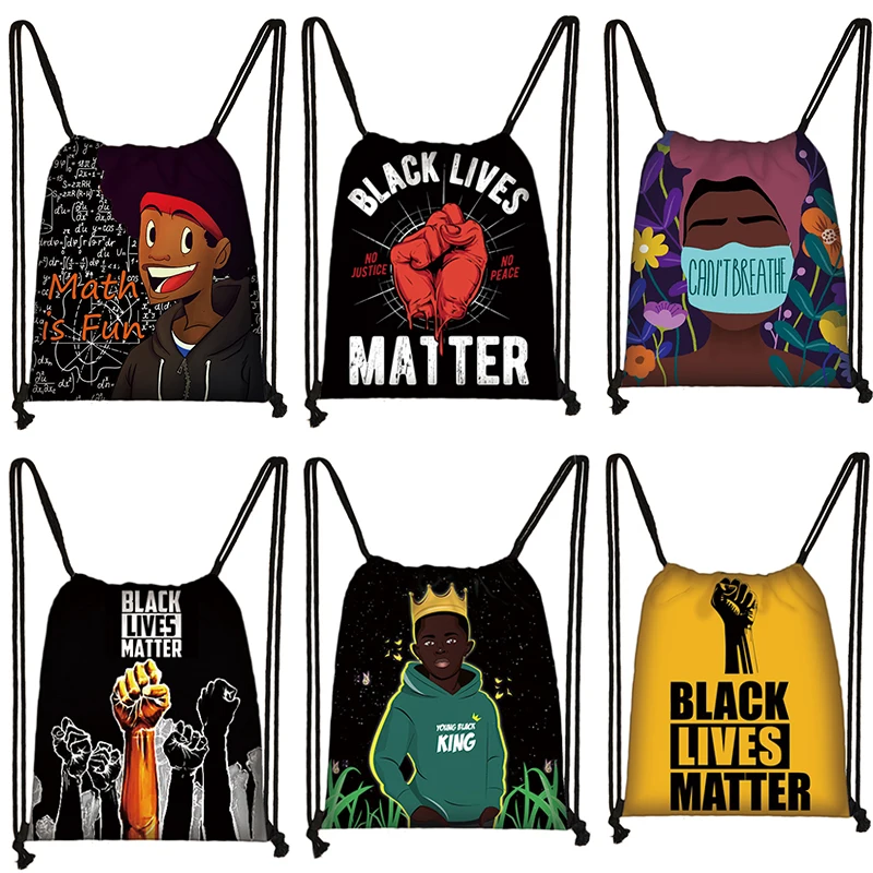 Рюкзак для женщин и мужчин Black Lives дорожная сумка Холщовый ранец мальчиков