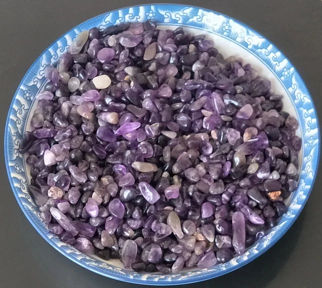300 г натуральный аметист гравий образец камня с украшением в виде кристаллов