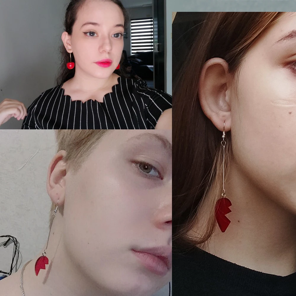 Женские и мужские длинные серьги без отверстий для ушей с аниме Невероятные