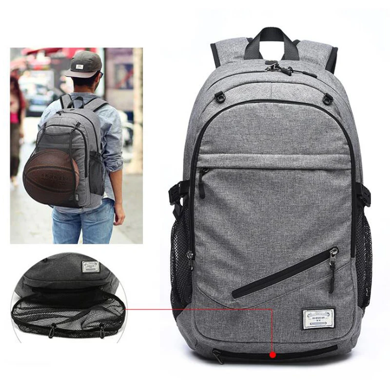 Outdoor Men's Sports Gym Bags Basketball Backpack School Bags For Teenager Boys Soccer Ball Pack Laptop Bag Football Net Gym Bag