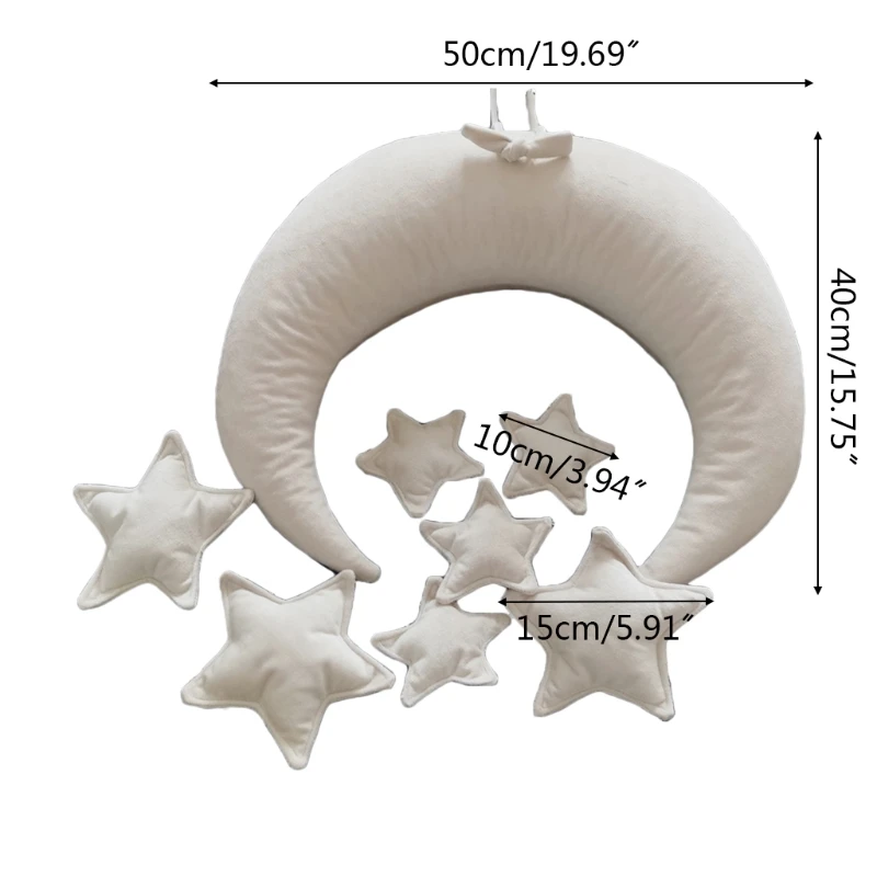 

50LE 9 Pcs/Set Newborn Photography Props Baby Posing Crescent Pillow+Stars Kit for Baby Photo Shooting Fotografi