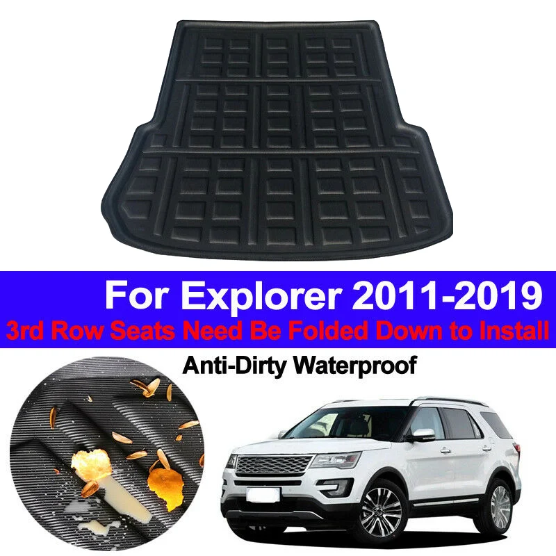 

Rear Boot Cargo Liner Trunk Floor Mat Tray Carpet Protector for Ford Explorer 2011-2019