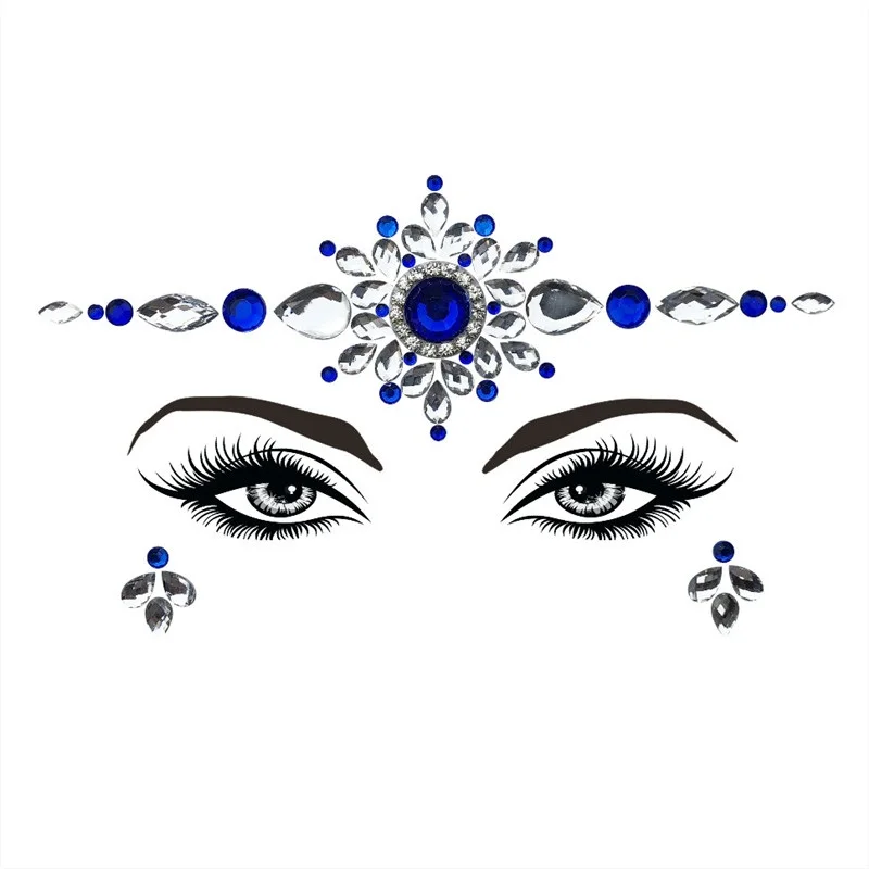 Women DIY Face Stickers Acrylic Eyebrow Stick Drill Colorful Rhinestone Crystal Sticker Environmental Resin | Дом и сад