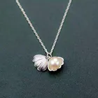 Оригинальный жемчуг в Ракушке дизайн 100% Серебро 925 пробы женская подвеска ожерелье ювелирные изделия для женщин короткая цепочка подарок на Новый год