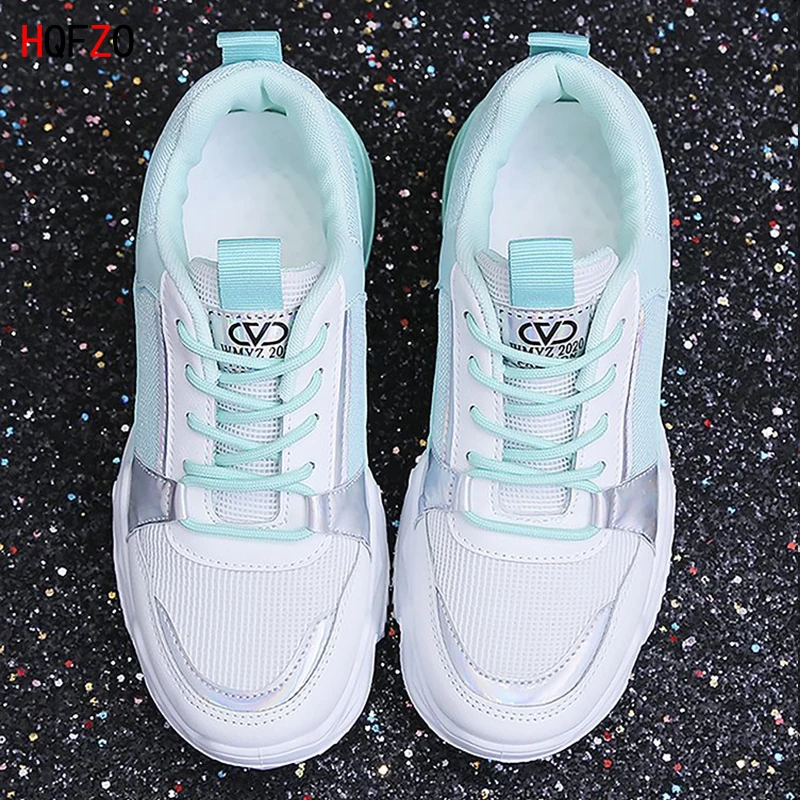 

wohdhe Women Sneakers Breathable Walking Shoes Casual Summer Women Vulcanized Shoes Mesh Platform Sport Tenis Feminino 2020