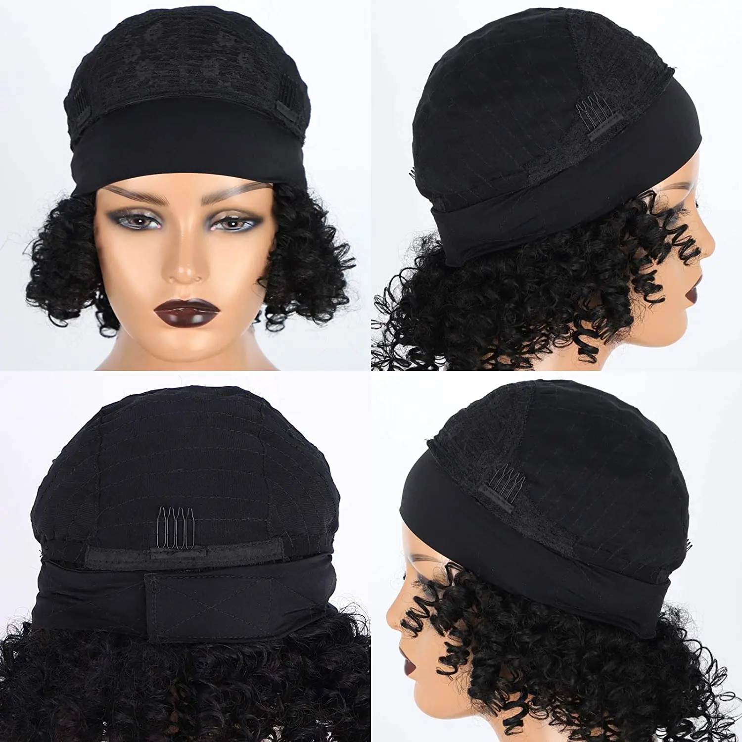 

AISI HAIR Short Curly Headband Synthetic Wigs Black Wigs for Black Women Natural Looking Hair for Daily Party Use
