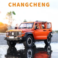 124 chang cheng tank 300 off road alloy car model sound and light pull back childrens toy boy gifts toys vehicles collectible