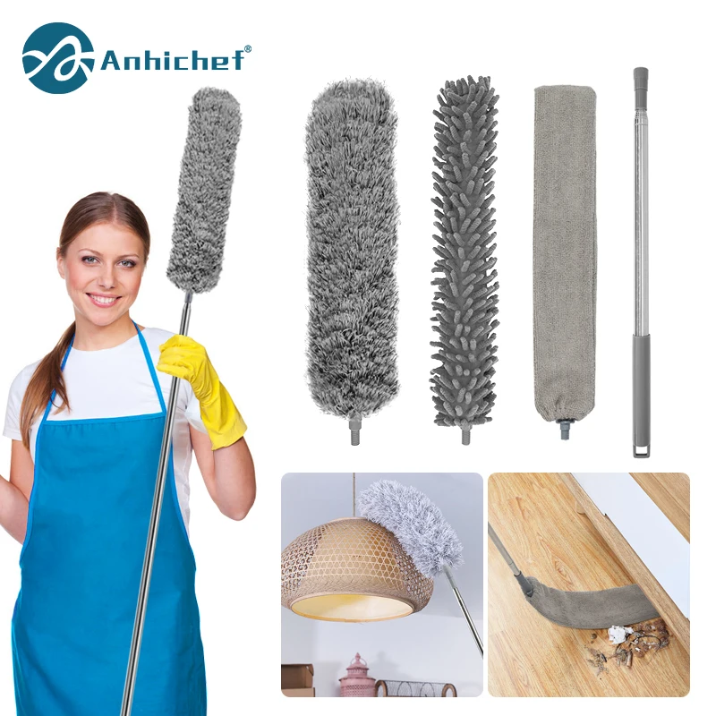 Набор щеток для очистки пыли, телескопическая щетка из микрофибры для очистки пыли, подходит для кондиционера, автомобиля, мебели, бытовой уборки
