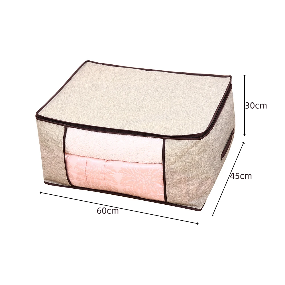 60x45x30cm beige 6 шт./компл. складной органайзер для белья бюстгальтер шарфом одежда литейный Ящик Контейнер для хранения Органайзер для шкафа, гардероба разделитель чехол - Цвет: 60x45x30cm beige